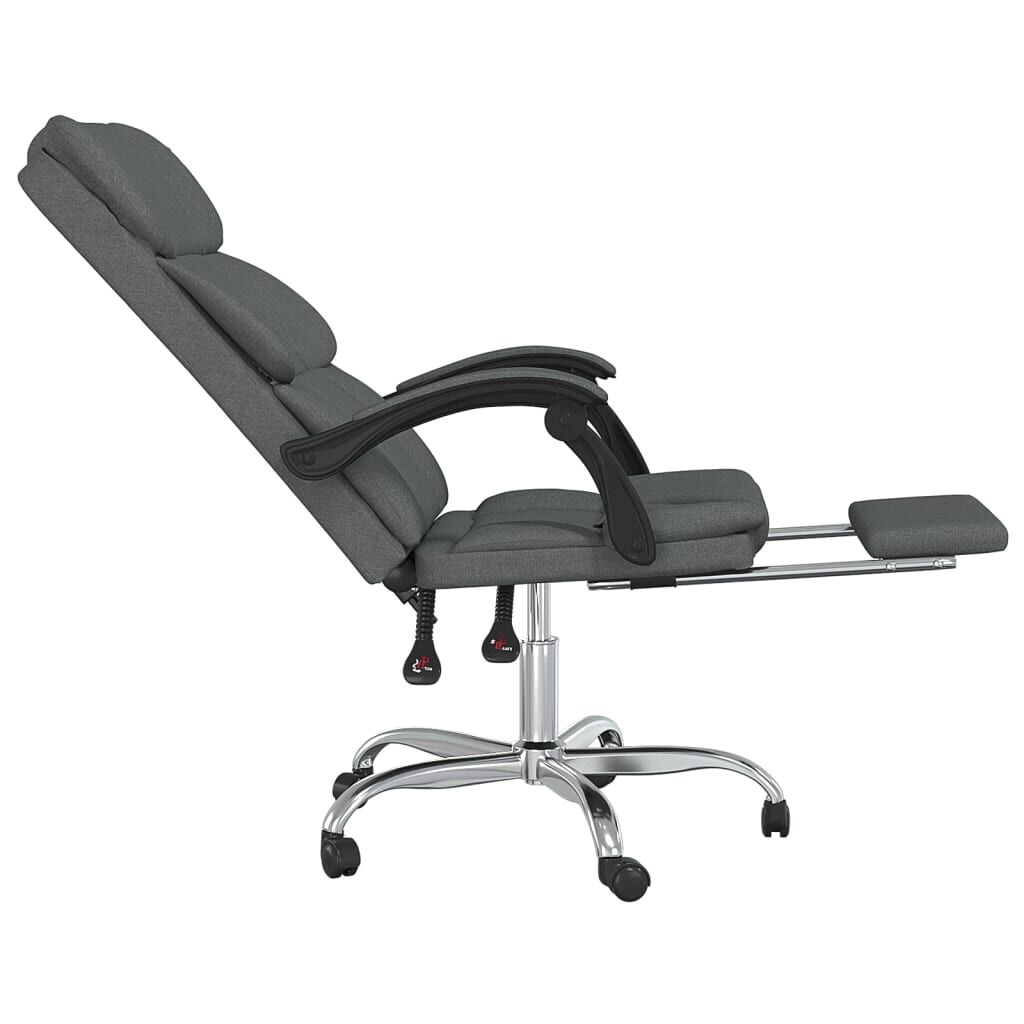 vidaXL Reclining Office Chair Dark Grey Fabric