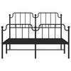 vidaXL Metal Bed Frame without Mattress with Footboard Black 150x200cm