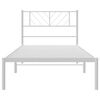 vidaXL Metal Bed Frame without Mattress with Headboard White 100x200cm