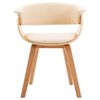 vidaXL Dining Chair Cream Bent Wood and Faux Leather