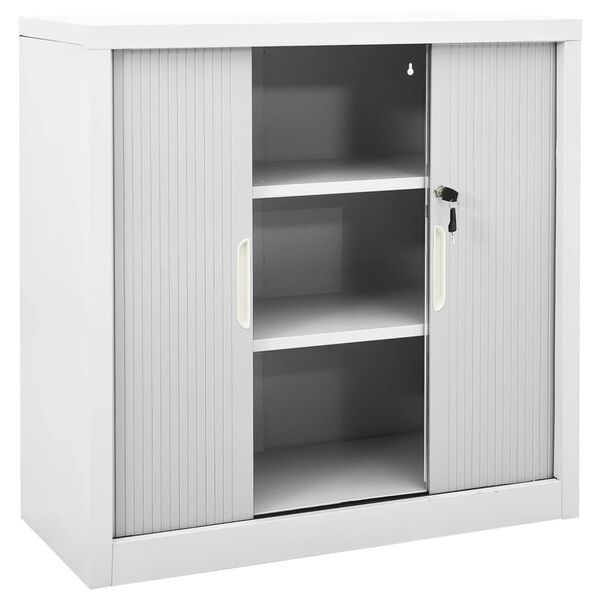 vidaXL Sliding Door Cabinet with Planter Box Grey 90x40x113 cm Steel