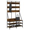 vidaXL Clothes Rack with Shoe Storage Smoked Oak 100x40x184 cm