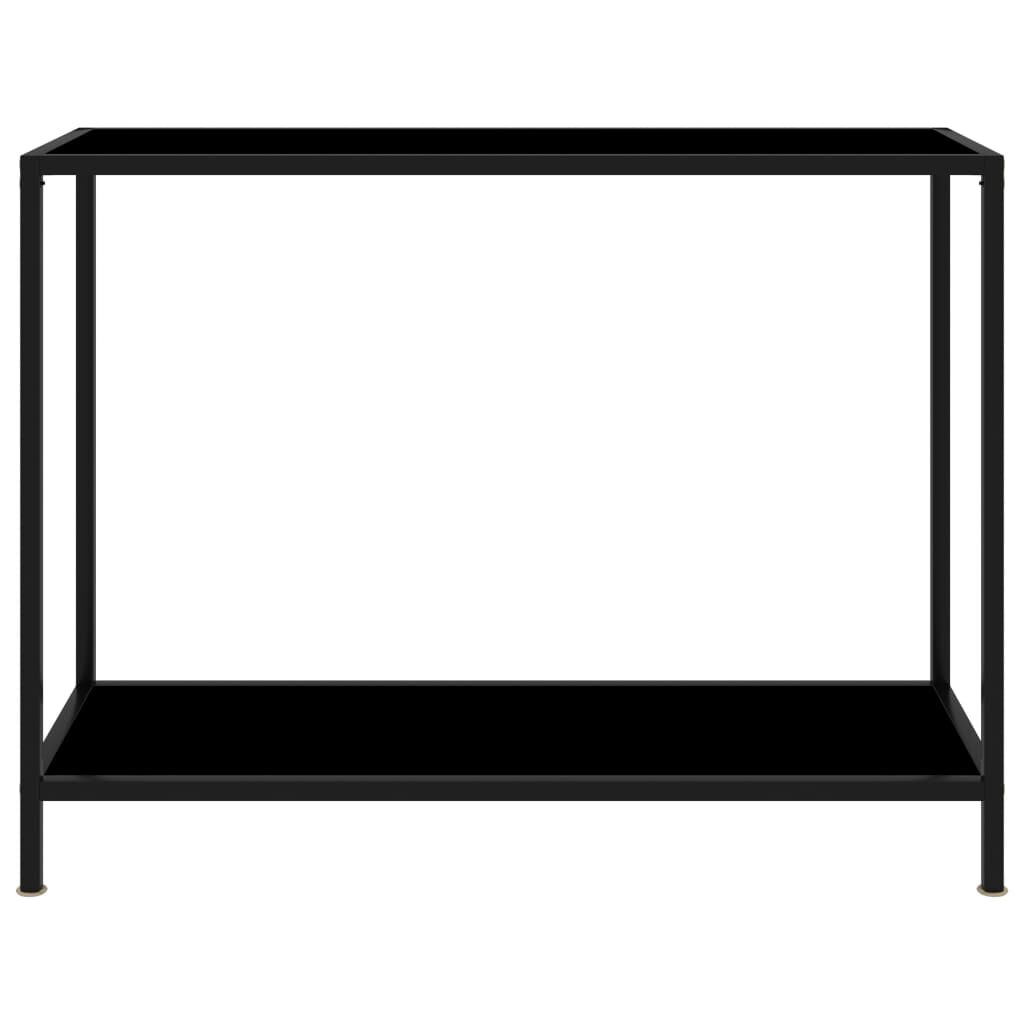 vidaXL Console Table Black 100x35x75 cm Tempered Glass