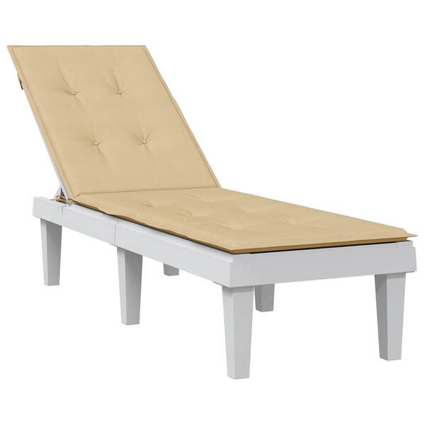 vidaXL Deck Chair Cushion Melange Beige (75+105)x50x4 cm Fabric
