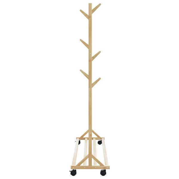 vidaXL Clothes Rack with Hooks and Wheels 100x35x157 cm Bamboo