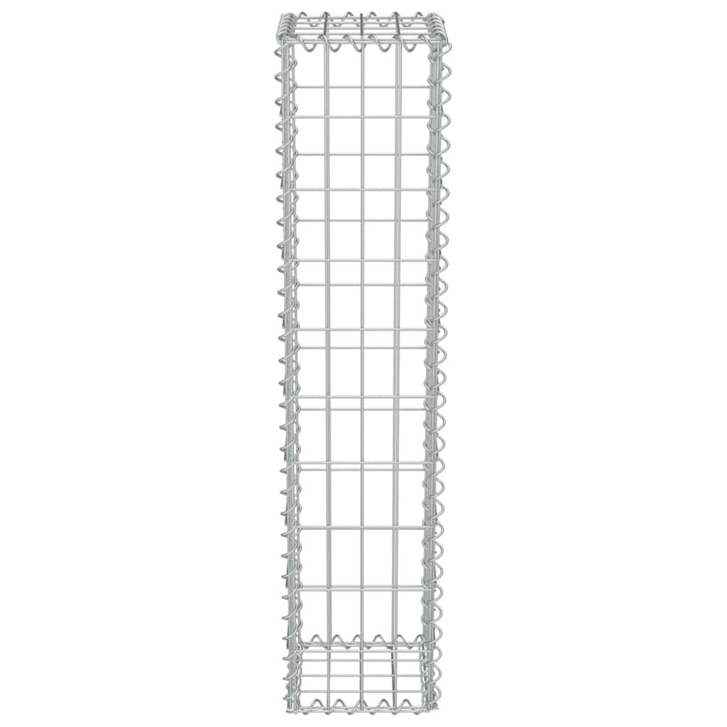 vidaXL Gabion Wall with Covers Galvanised Steel 20x20x100 cm
