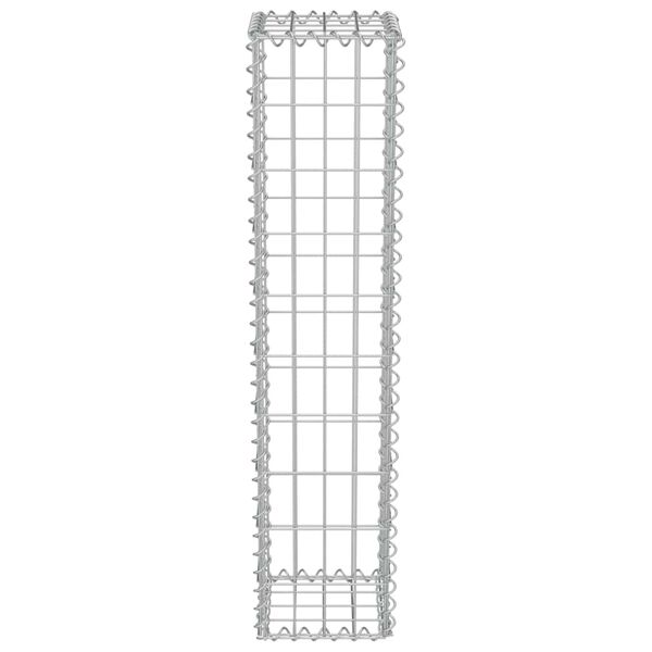 vidaXL Gabion Wall with Covers Galvanised Steel 20x20x100 cm