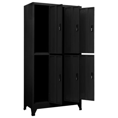 vidaXL Locker Cabinet Black 90x45x180 cm Steel