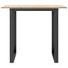 vidaXL Dining Table O-Frame 90x90x75 cm Solid Wood Pine and Steel