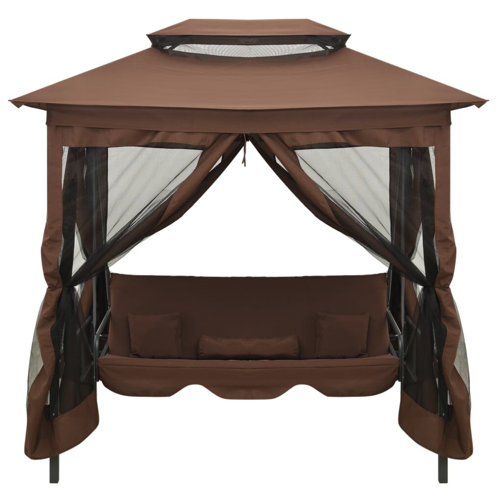 vidaXL Gazebo Convertible Swing Bench Coffee