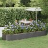 vidaXL Garden Raised Bed Galvanised Steel 322x100x36 cm Grey