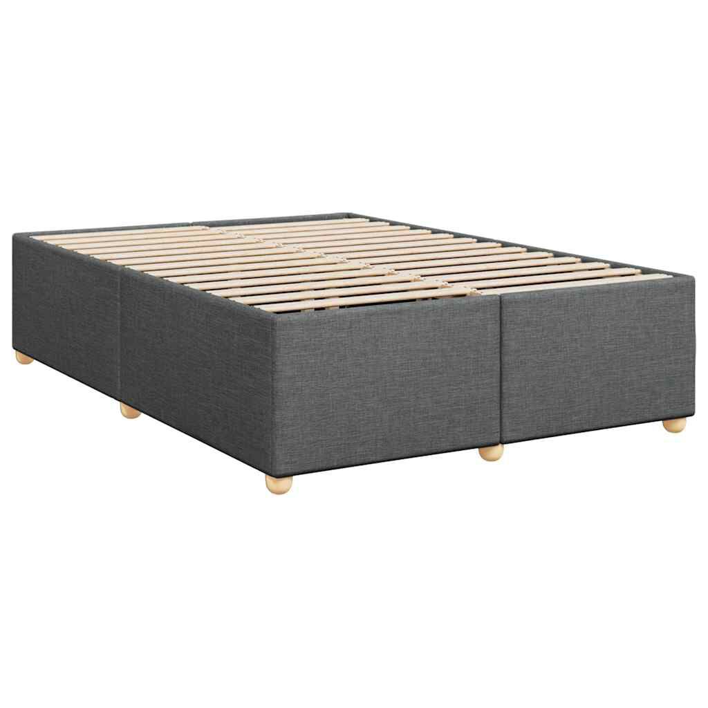 vidaXL Bed Frame without Mattress Dark Grey Queen Fabric
