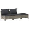 vidaXL 7 Piece Garden Lounge Set with Cushions Grey Poly Rattan