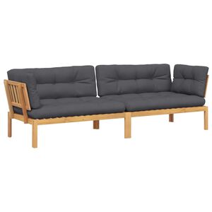 vidaXL Garden Pallet Corner Sofas 2 pcs with Cushions Solid Wood Acacia