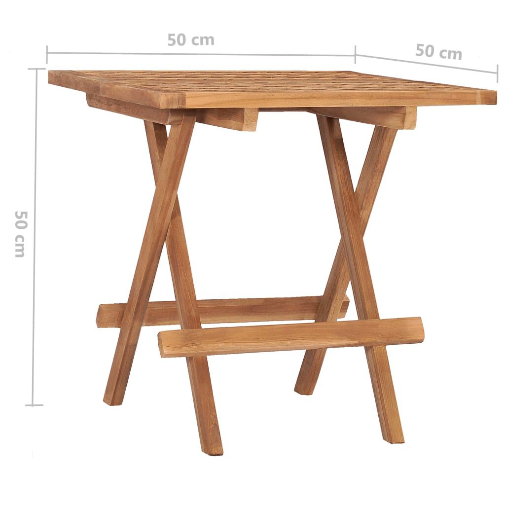 vidaXL 3 Piece Folding Outdoor Dining Set with Cushion Solid Teak Wood