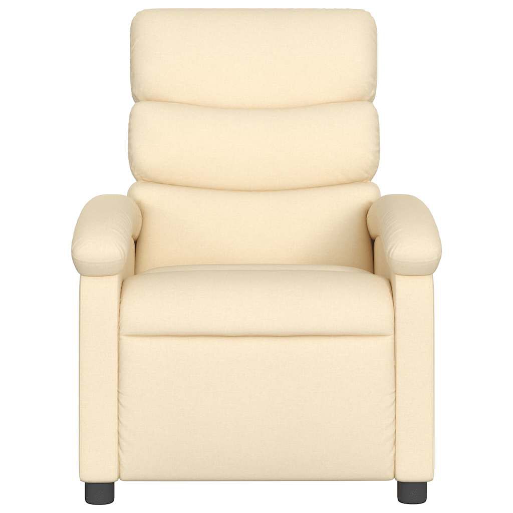 vidaXL Electric Recliner Chair Cream Fabric