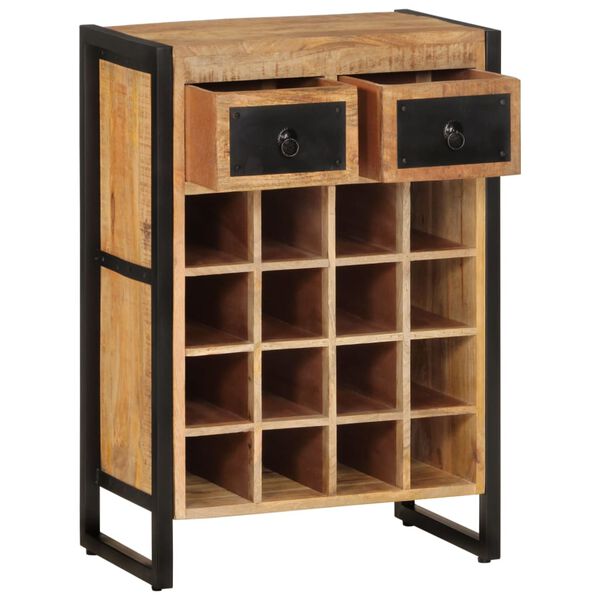 vidaXL Wine Rack for 16 Bottles Solid Wood Mango