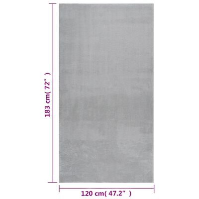 vidaXL Shaggy Rug Grey 120x183 cm Polyester