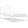 vidaXL Metal Bed Frame without Mattress with Headboard White 100x190cm