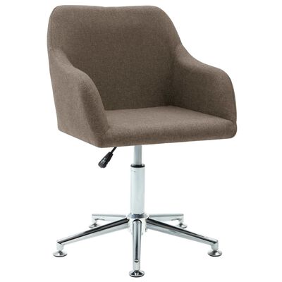 vidaXL Swivel Dining Chair Taupe Fabric