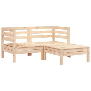 vidaXL Garden Sofa 2-Seater with Footstool Solid Wood Pine