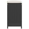 vidaXL Garden Bar Stools with Cushions 4 pcs Black Poly Rattan
