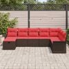 vidaXL Garden Sofa Set 8 pcs Brown and red 297.5 x 187.5 x 85 cm