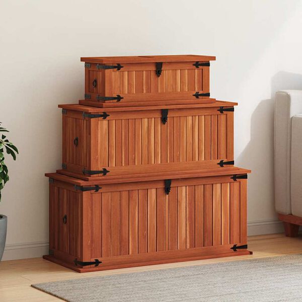 vidaXL Storage Chests 3 pcs Solid Acacia Wood