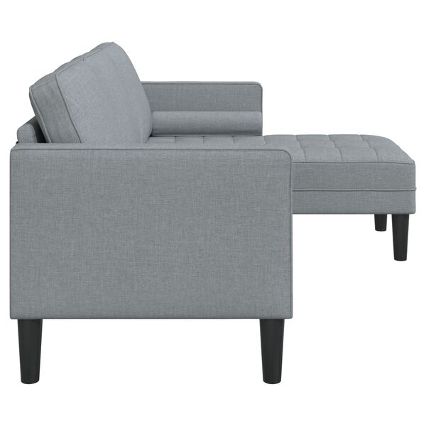 vidaXL Light Grey L-shaped Sofa for 3 People, 160 cm Fabric