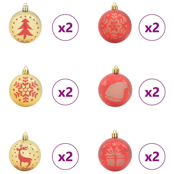 vidaXL Christmas Bauble Set 40 pcs Gold and Red