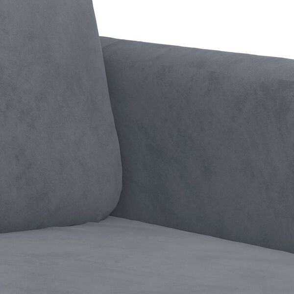 vidaXL 2 Piece Sofa Set with Pillows Dark Grey Velvet
