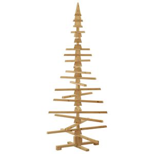 vidaXL Wooden Christmas Tree with Stand Brown 180 cm Solid pine wood