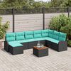 vidaXL Garden Sofa Set 9 pcs Black and turquoise