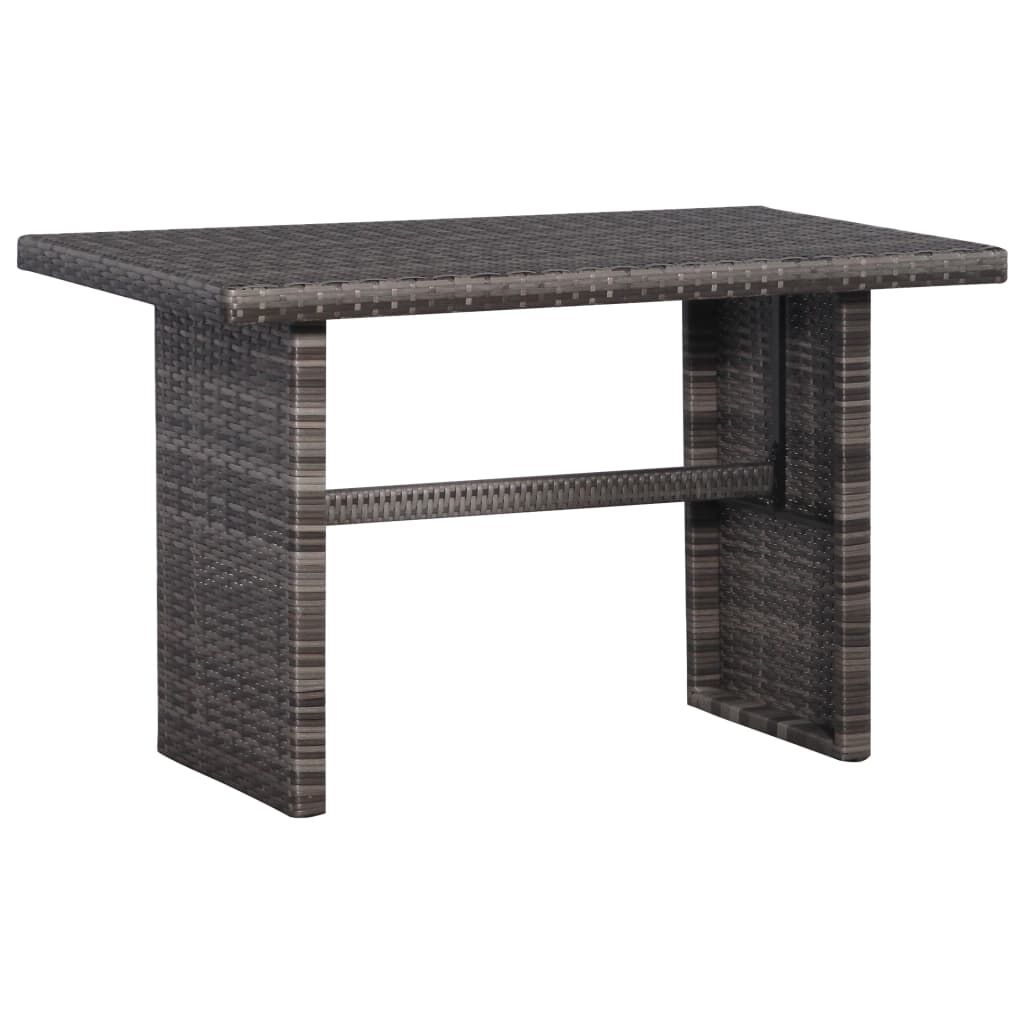 vidaXL 3 Piece Bistro Set Poly with Cushions Rattan Grey