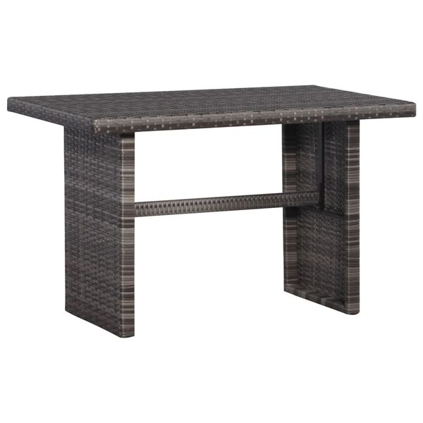 vidaXL 3 Piece Bistro Set Poly with Cushions Rattan Grey