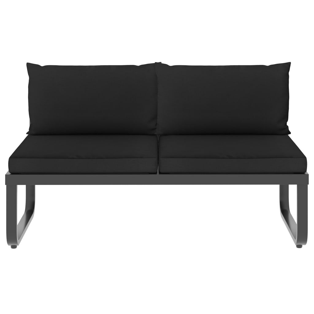 vidaXL 5 Piece Garden Corner Sofa Set with Cushions Aluminium and WPC