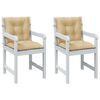 vidaXL Lowback Chair Cushions 2 pcs Melange Beige 100x50x7 cm Fabric
