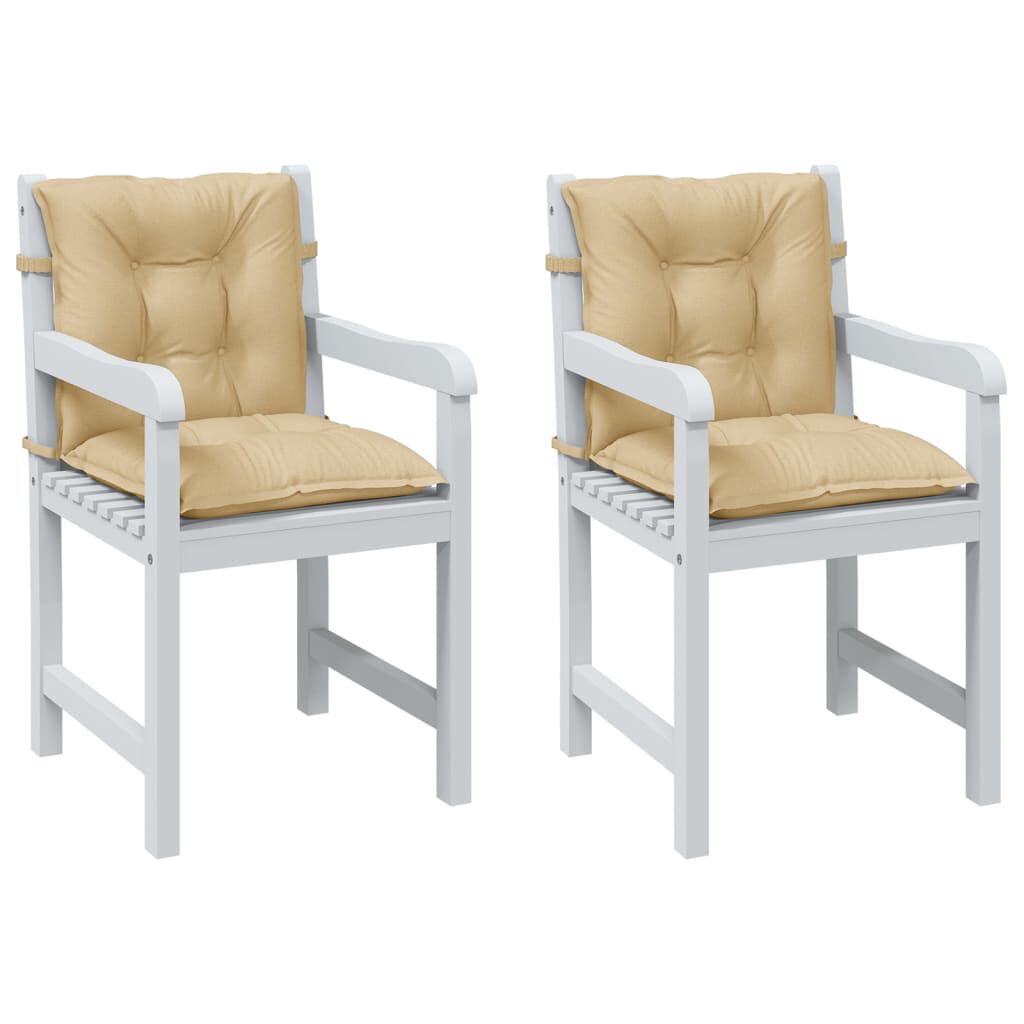 vidaXL Lowback Chair Cushions 2 pcs Melange Beige 100x50x7 cm Fabric
