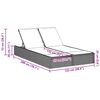vidaXL Double Sun Lounger with Cushions Black Poly Rattan