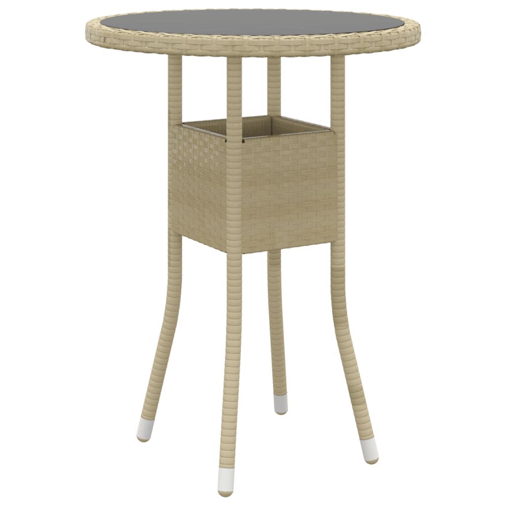 vidaXL 3 Piece Garden Dining Set Poly Rattan Beige