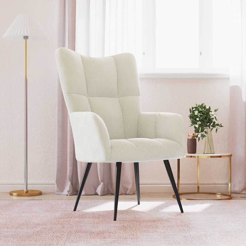 vidaXL Relaxing Chair Cream White Velvet