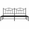 vidaXL Metal Bed Frame without Mattress with Headboard Black 193x203cm