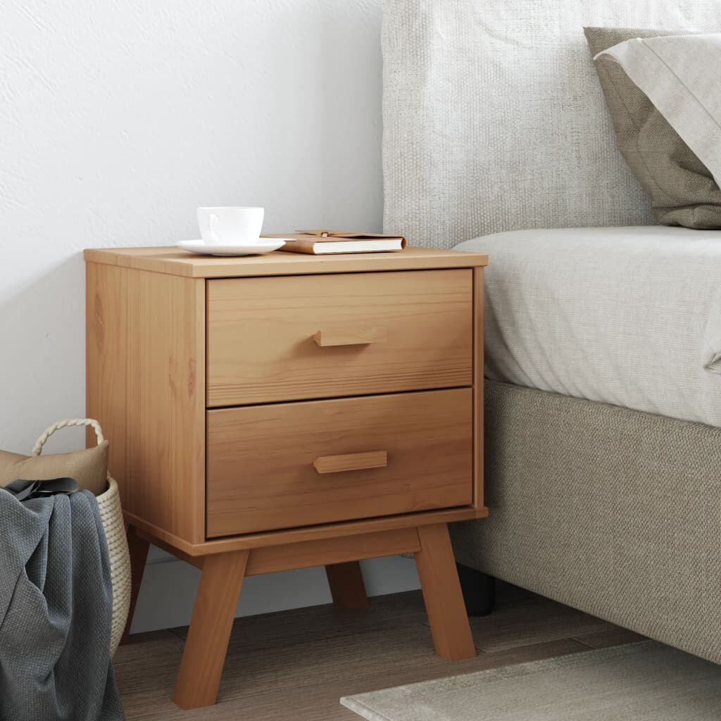 vidaXL Bedside Cabinet OLDEN Brown Solid Wood Pine