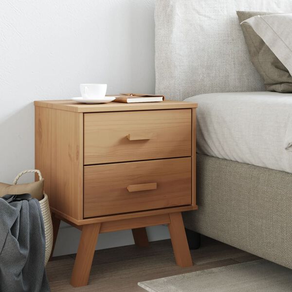 vidaXL Bedside Cabinet OLDEN Brown Solid Wood Pine