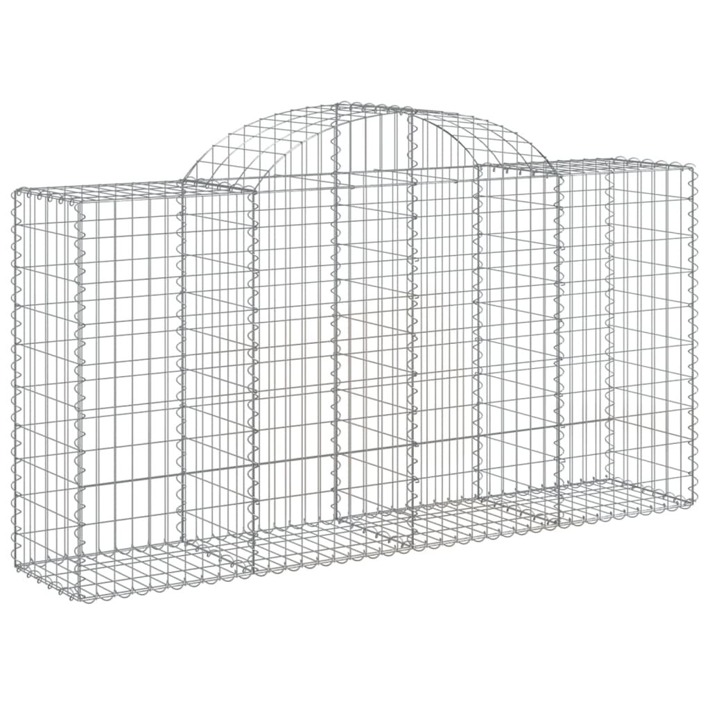 vidaXL Arched Gabion Baskets 8 pcs 200x50x100/120 cm Galvanised Iron