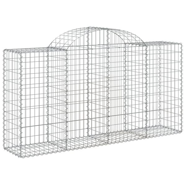vidaXL Arched Gabion Baskets 8 pcs 200x50x100/120 cm Galvanised Iron