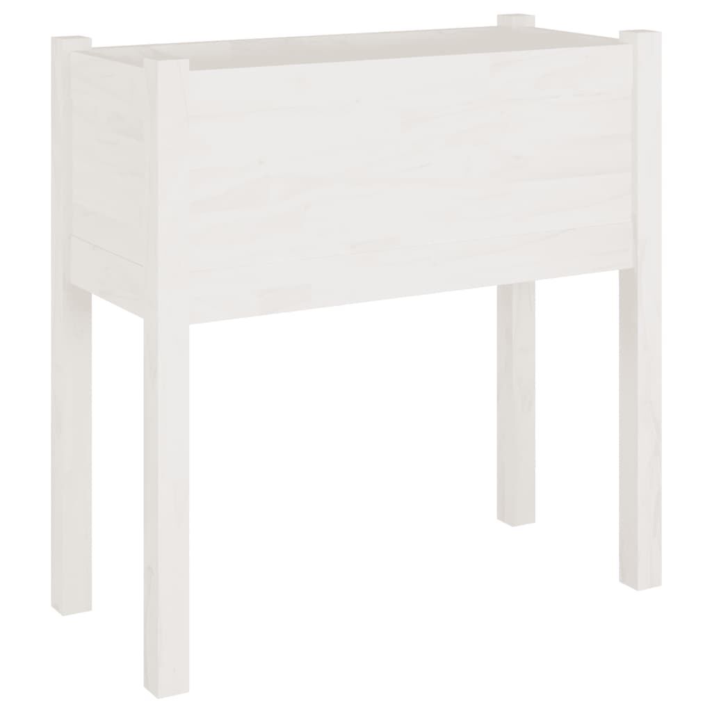 vidaXL Garden Planter White 70x31x70 cm Solid Pinewood