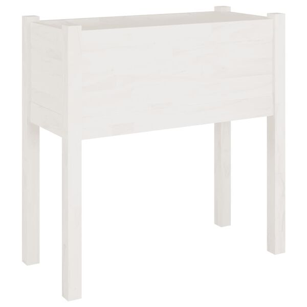 vidaXL Garden Planter White 70x31x70 cm Solid Pinewood
