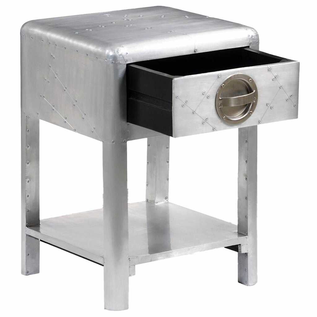 vidaXL Aviator End Table with 1 Drawer Vintage Aircraft Airman Style