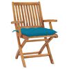 vidaXL Folding Garden Chairs with Cushions 4 pcs Solid Teak Wood